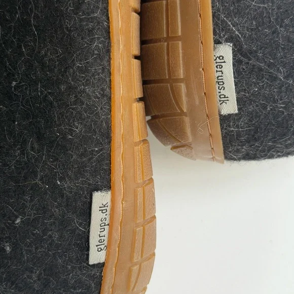 Glerups Denmark Cozy Black Wool Slippers sz 39 - Picture 4 of 5